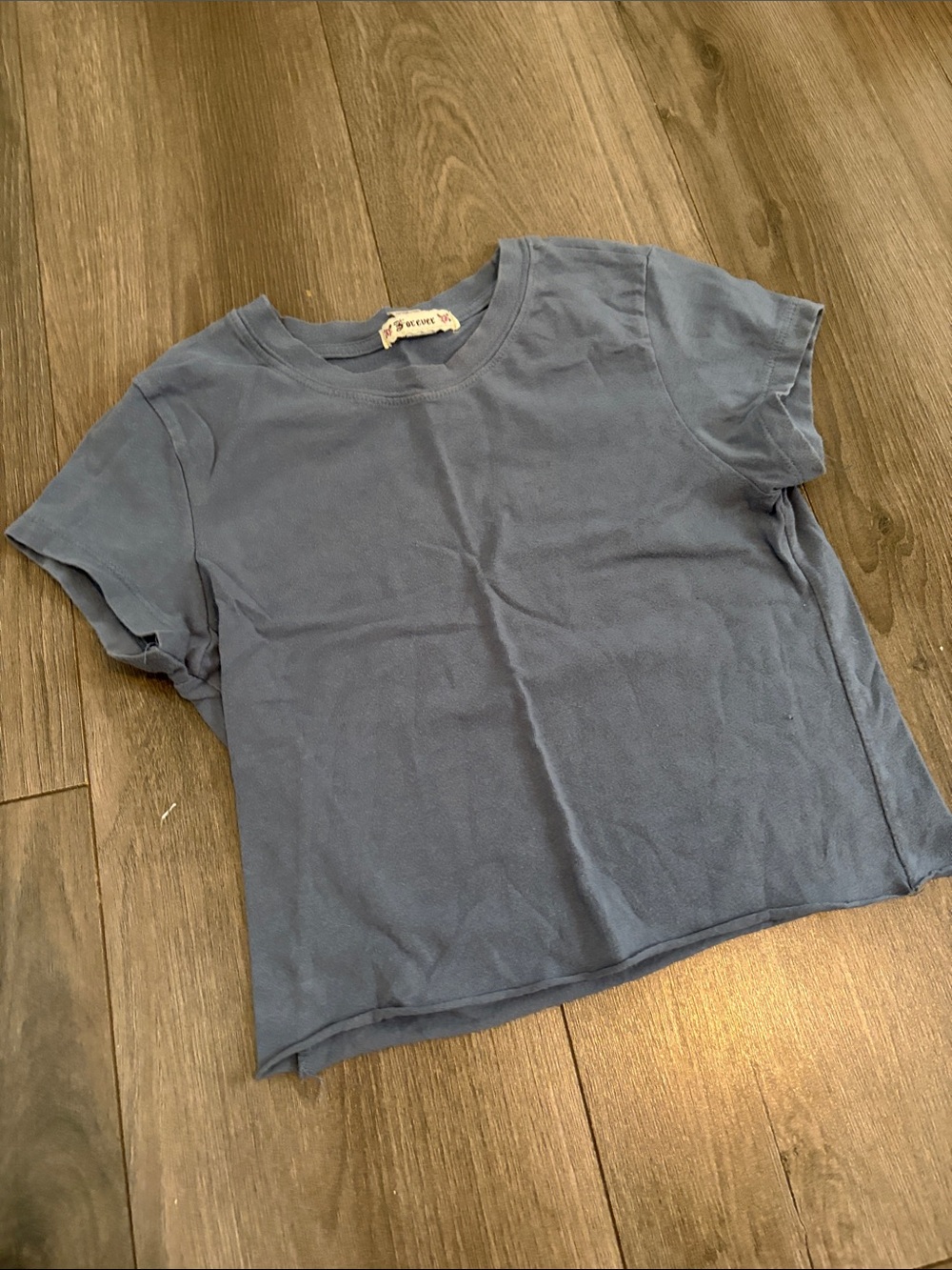 Forever 21 Slate Blue Crop Tee